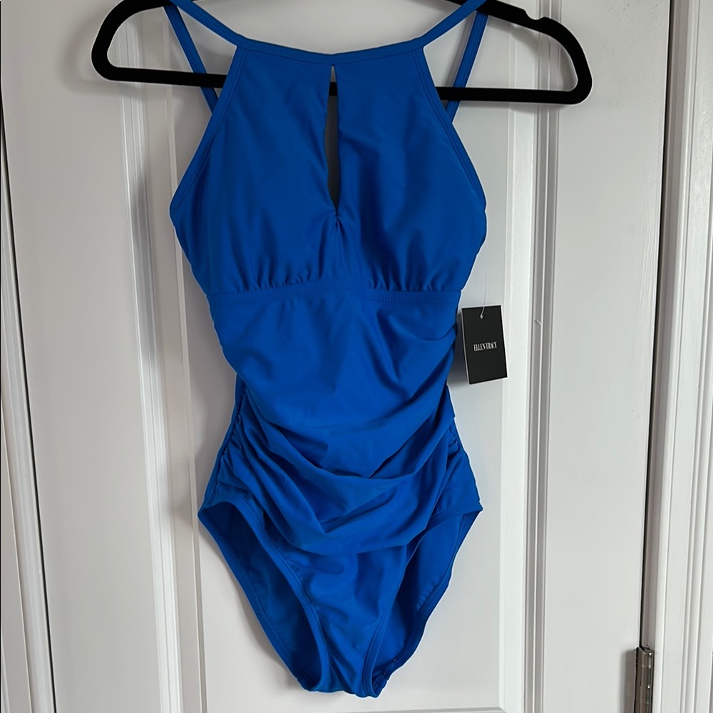 Ellen Tracy Vibrant Blue One-Piece Swimsuit